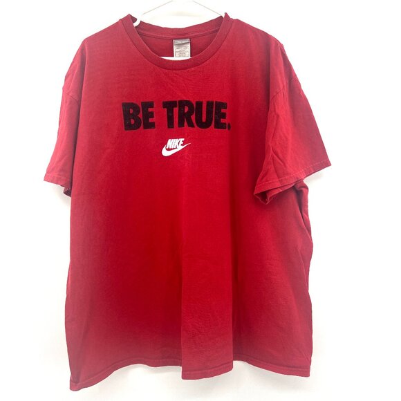 Nike Be True Red Black Graphic T-Shirt Men's XXL - Picture 1 of 4